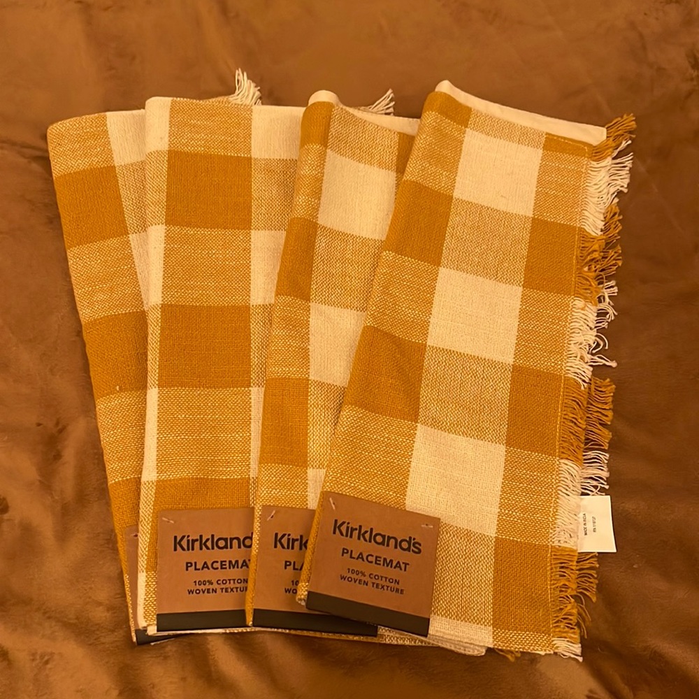 Kirkland’s 100% Cotton Plaid Placemats (Set of 4)